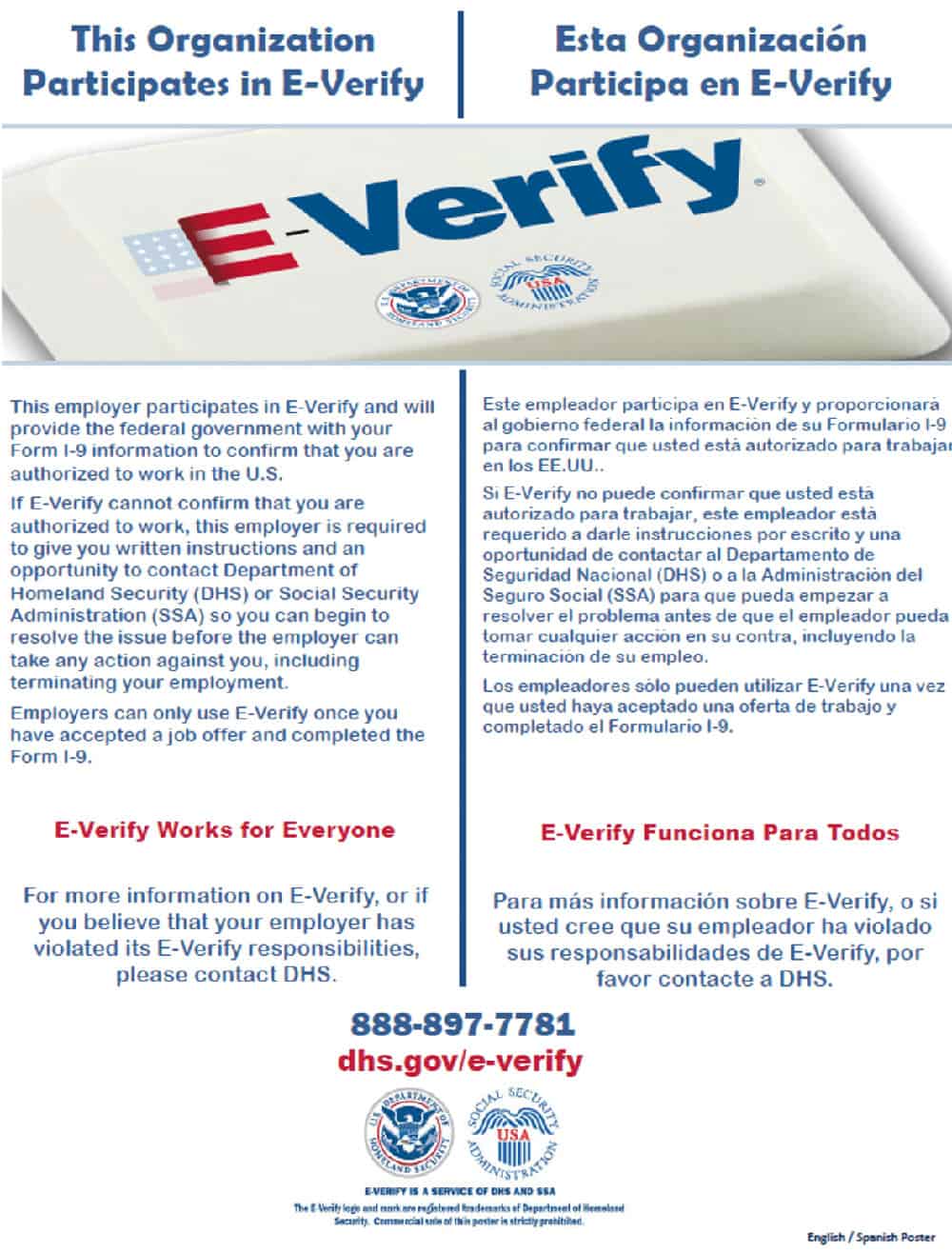 E-Verify participation notice